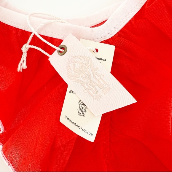 NWT Free People HAH Fly Girl Mesh Panty in Blood Orange, Size Small - Picture 5 of 8